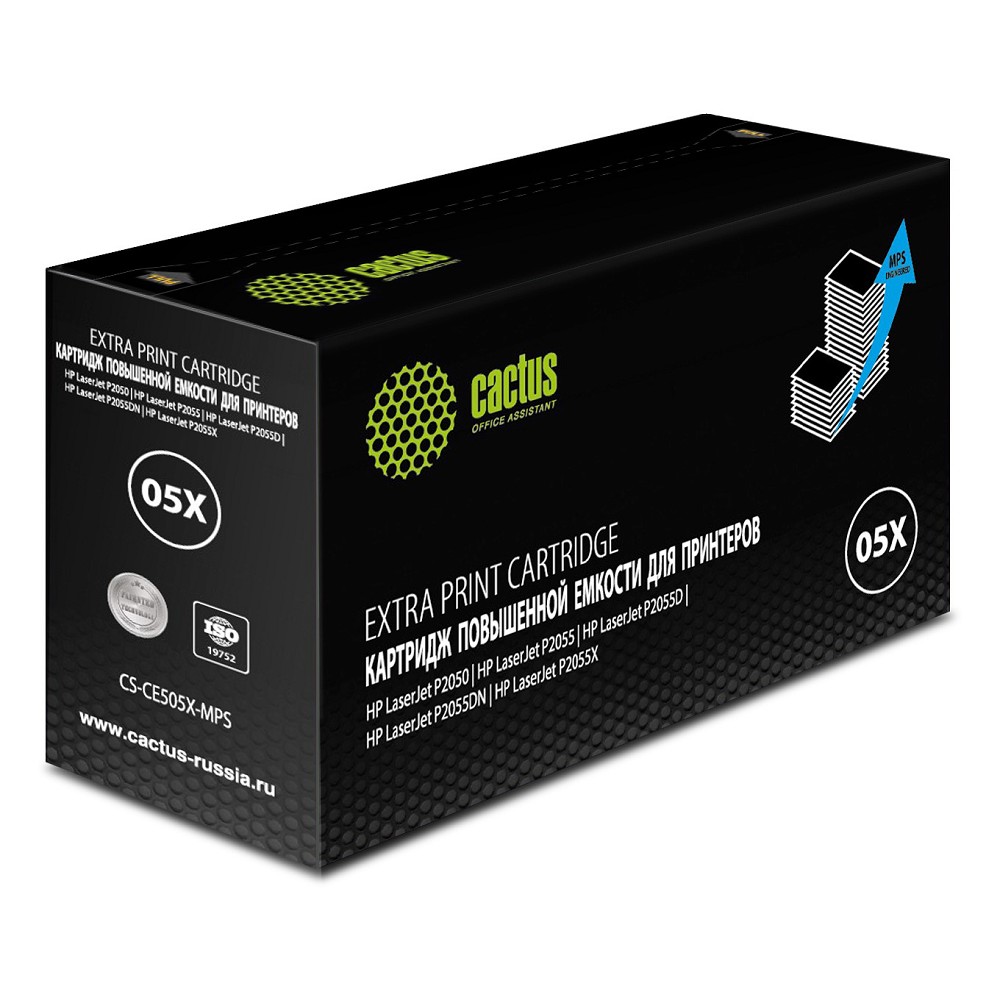 Повреждение упаковки Картридж лазерный Cactus CS-CE505X-MPS черный (13000стр.) для HP LaserJet P2050 /P2055 /P2055D/ P205