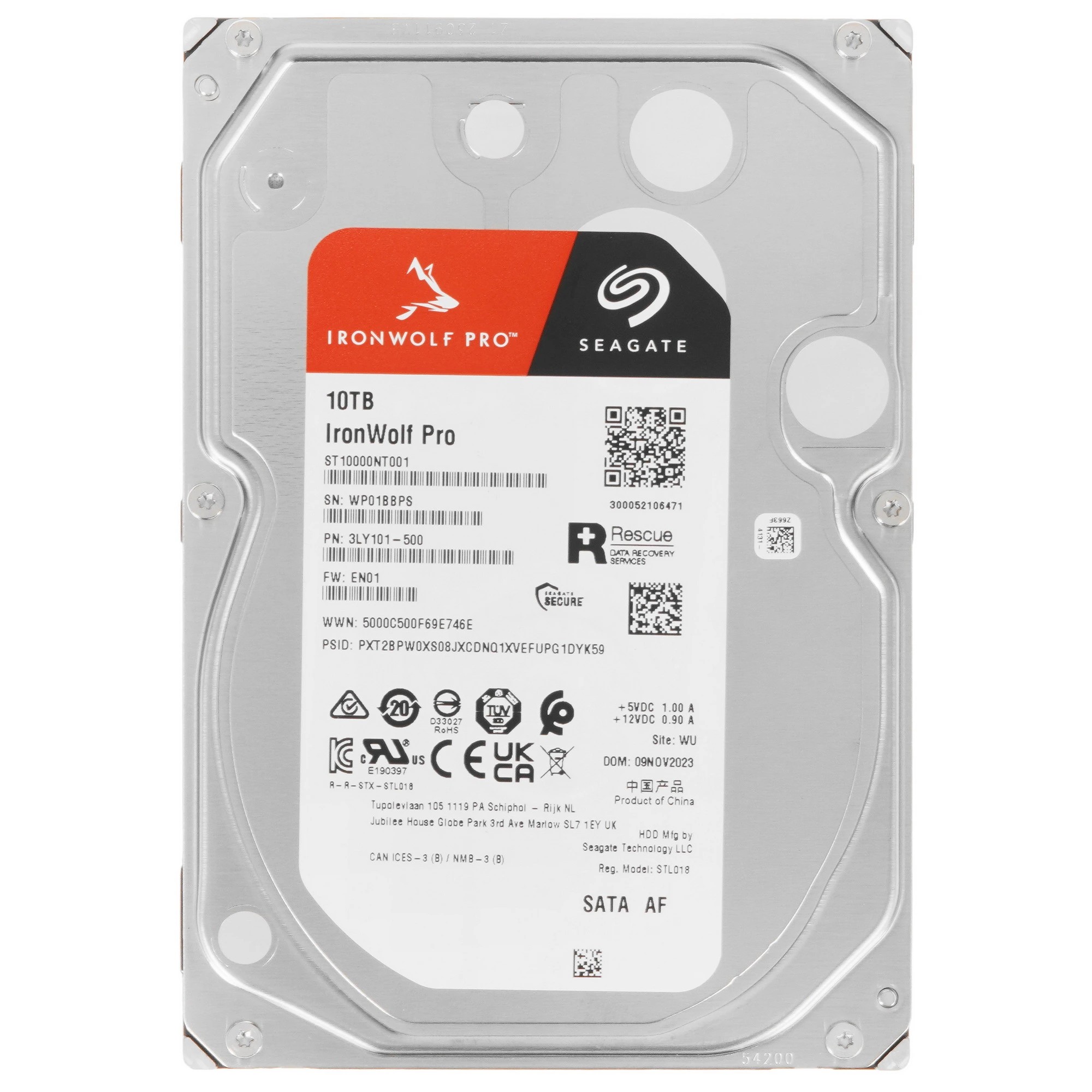 10TB Seagate IronWolf Pro (ST10000NT001) {SATA 6 Гбит/с, 7200 rpm, 256 mb buffer, для NAS}