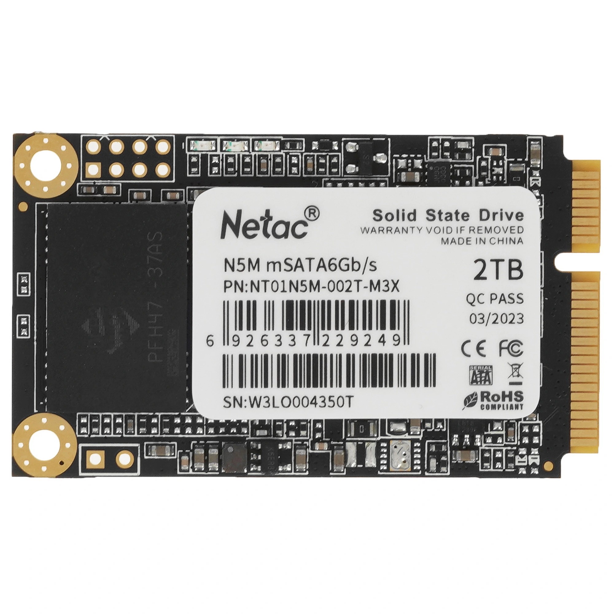 SSD mSATA Netac 2.0Tb N5M Series <NT01N5M-002T-M3X> Retail (SATA3, up to 560/520MBs, 3D NAND, 1120TBW)
