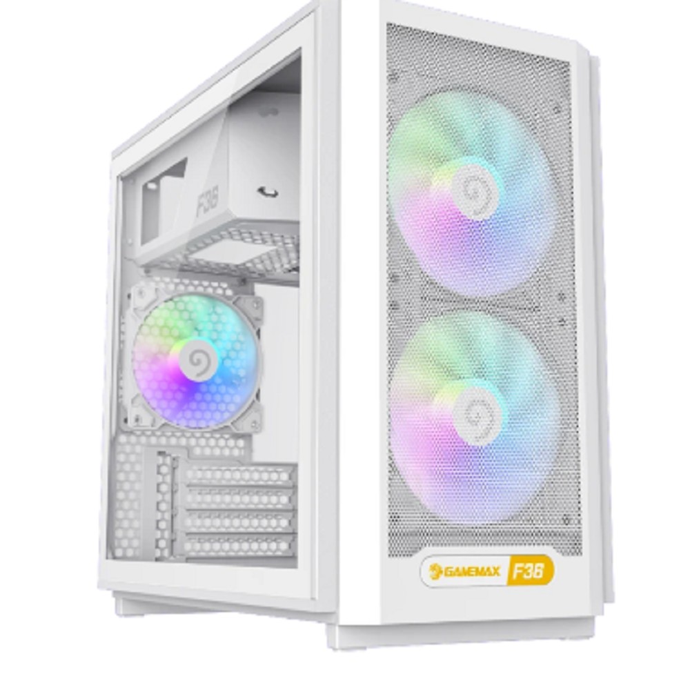 GameMax Корпус F36 WH без БП (Midi Tower, ATX, Белый, 1*USB Type-C, 3*120мм)