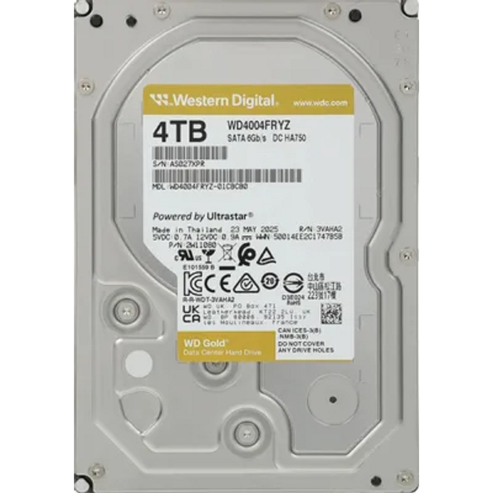 4TB WD Gold  (WD4004FRYZ) {SATA III 6 Gb/s, 7200 rpm, 256Mb buffer}