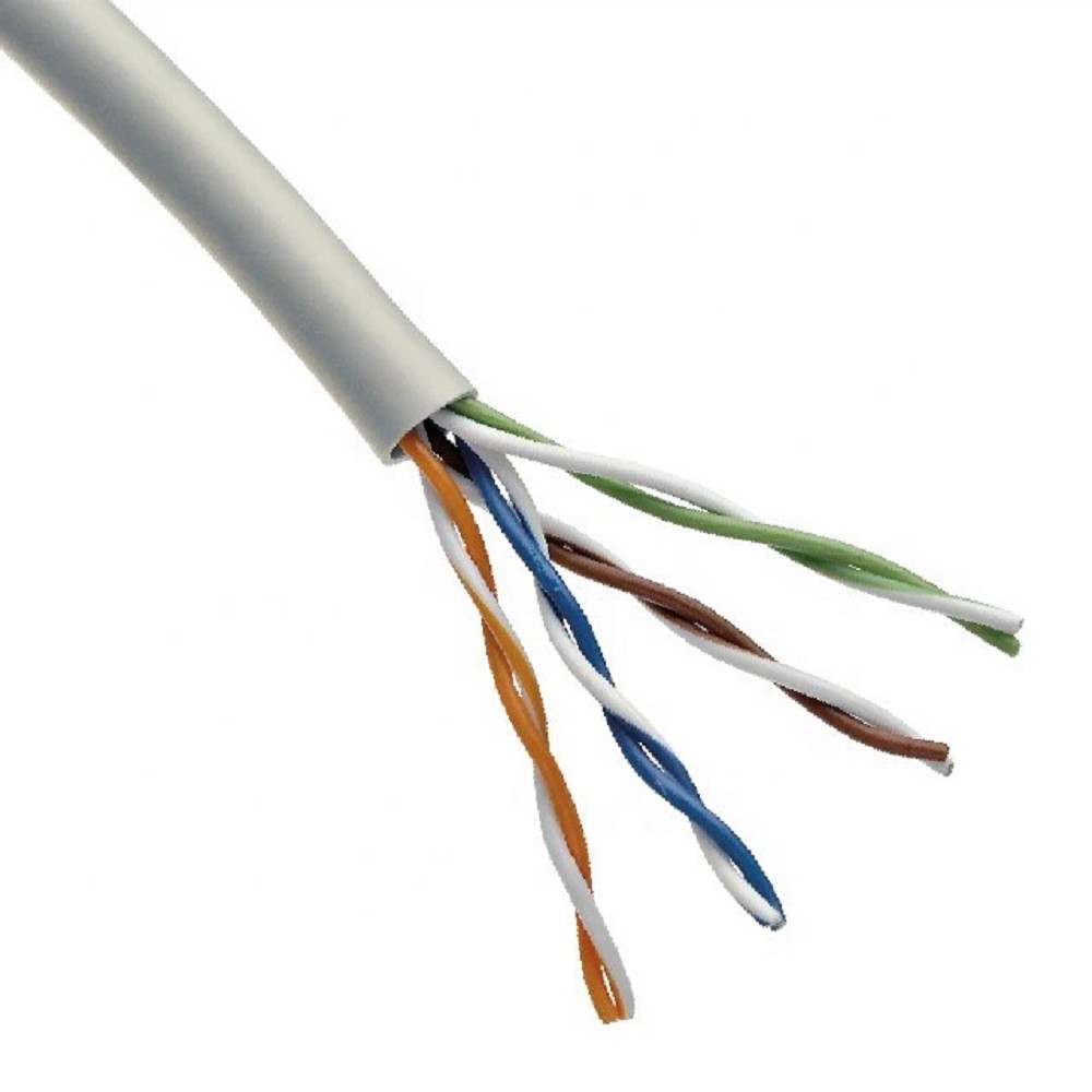 Rexant (02-0005 ) Кабель витая пара U/UTP, CAT 5e, PVC, 4х2х0,52 мм, 24AWG, INDOOR, SOLID, серый, 305 м PRO