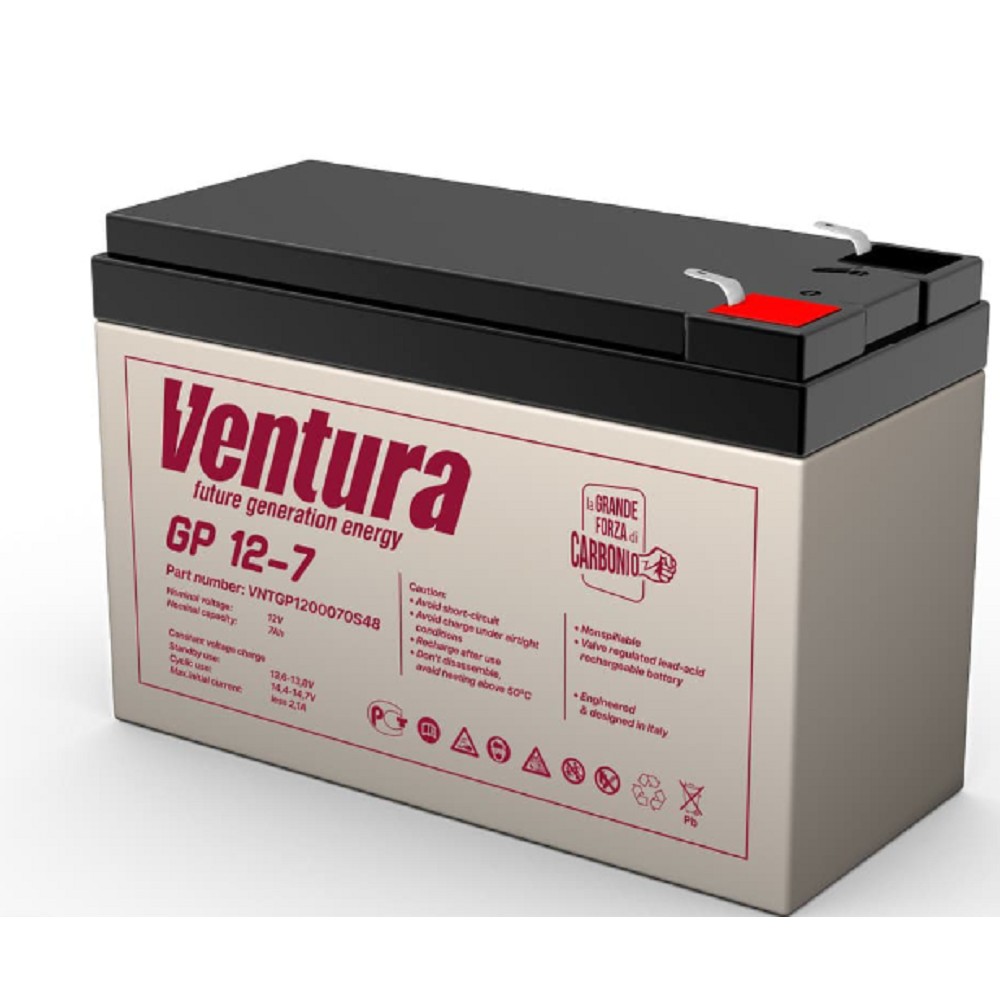 АКБ Ventura GP 12-7    12V/7Ah {S63 (F2), ДхШхВ 151х65х100мм, 2.04кг, срок службы 6-9 лет}