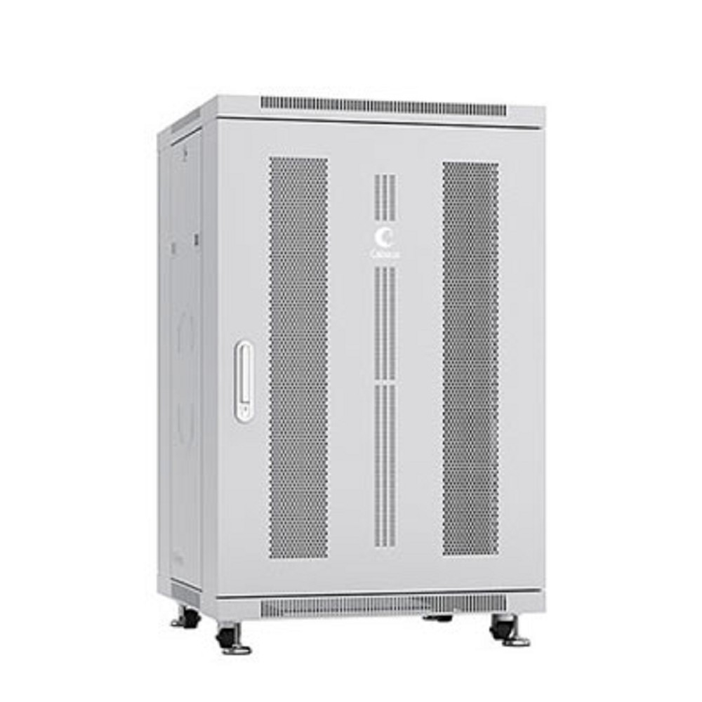 Cabeus ND-05C-18U60/80 Шкаф телекоммуникационный 19" напольный 18U 600x800x988mm (ШхГхВ) передняя и задняя перфорированные двери, ручка с замком, цвет серый (RAL 7035)