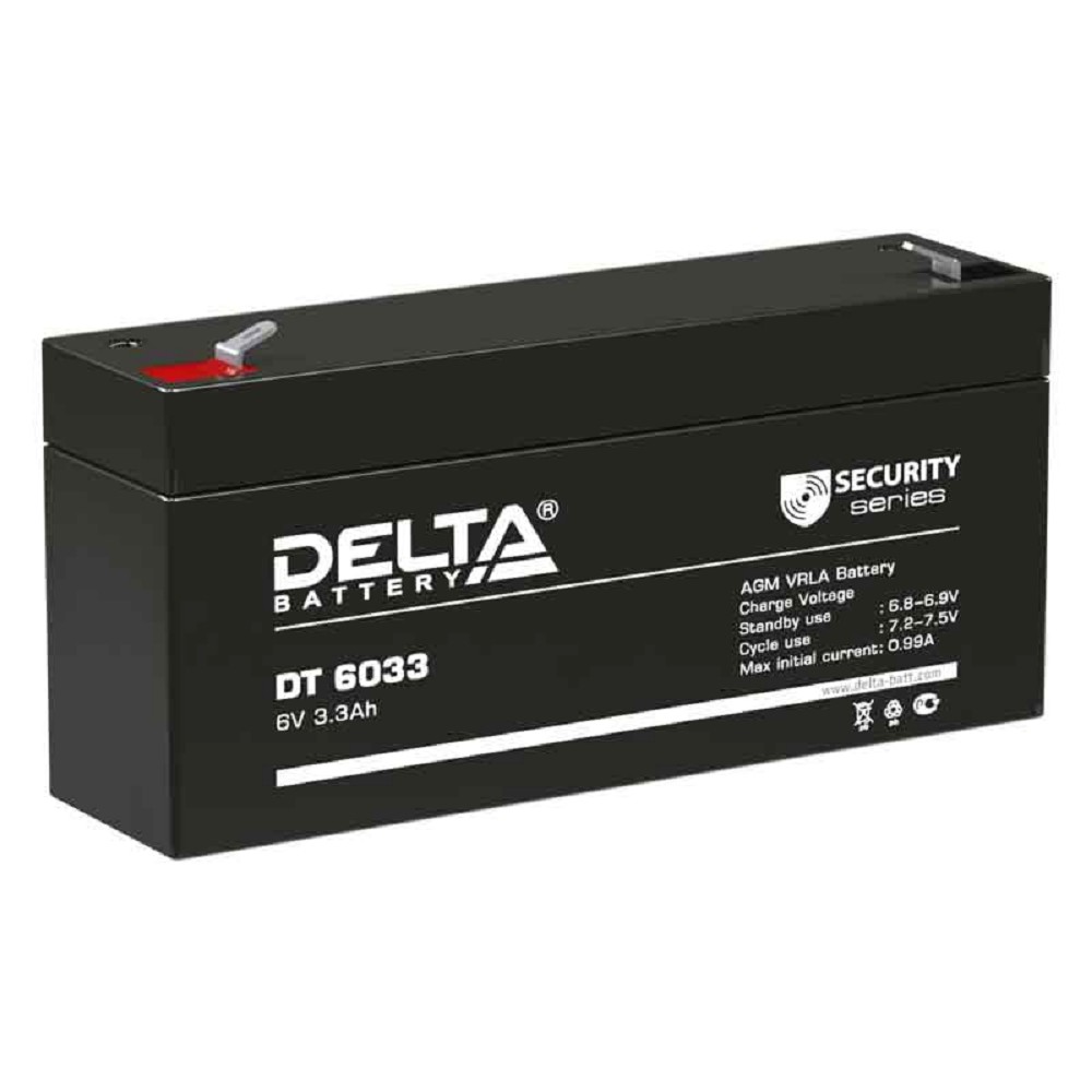 Delta DT 6033 (3,3 А\ч, 6В) свинцово- кислотный аккумулятор  