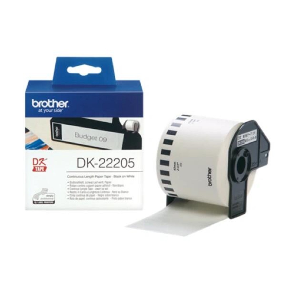 Brother DK22205 Лента бумажная клеящая белая 62мм (DK22205)