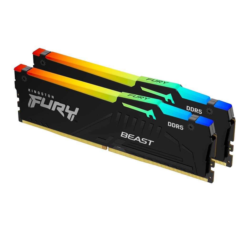 Kingston DDR5 DIMM 64GB 6000MT/s CL36 (Kit of 2) FURY Beast RGB KF560C36BBE2AK2-64