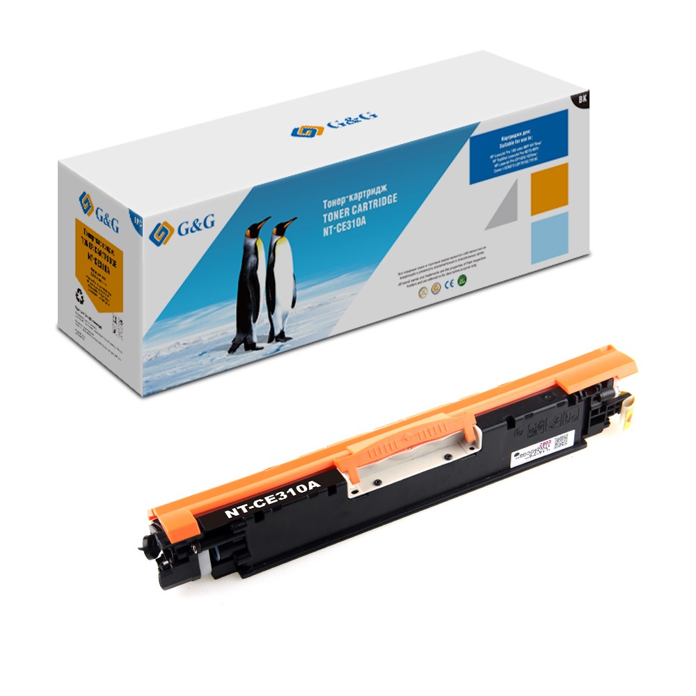 Тонер-картридж G&amp;G,  GG-CE310A  аналог HP CE310A/126A/Canon 729 черный 1.2k с чипом