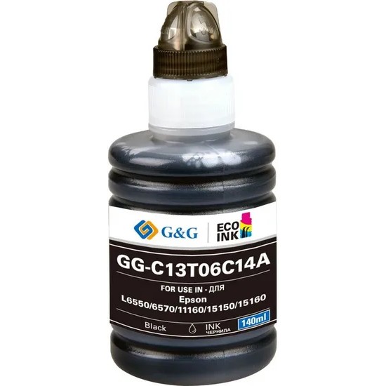 Чернила G&amp;G GG-C13T06C14A №112 черный 140мл для Epson L6550/6570/11160/15150/15160