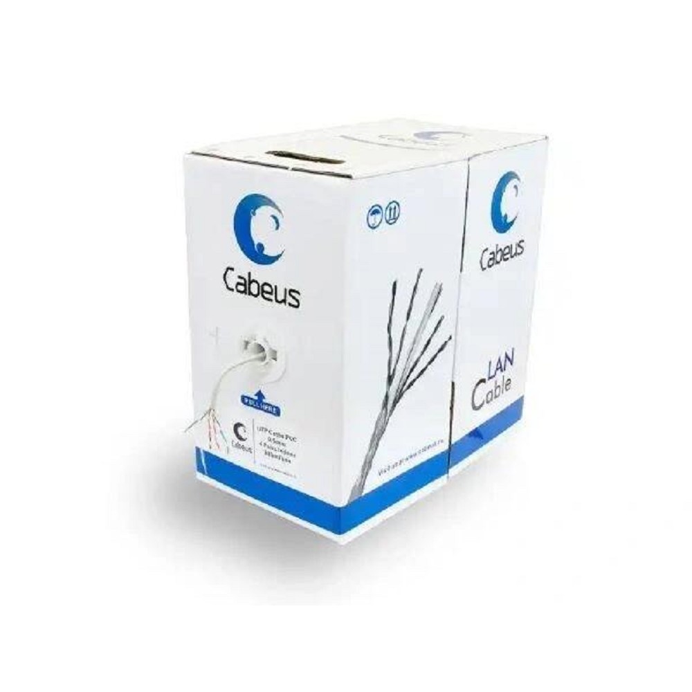 Cabeus UTP-4P-Cat.5e-SOLID-LSZH-GY-LIGHT Кабель витая пара UTP (U/UTP), категория 5e, 4 пары 0,47мм (24 AWG), одножильный, LSZH, нг(А)-HF, серый, (305 м)   