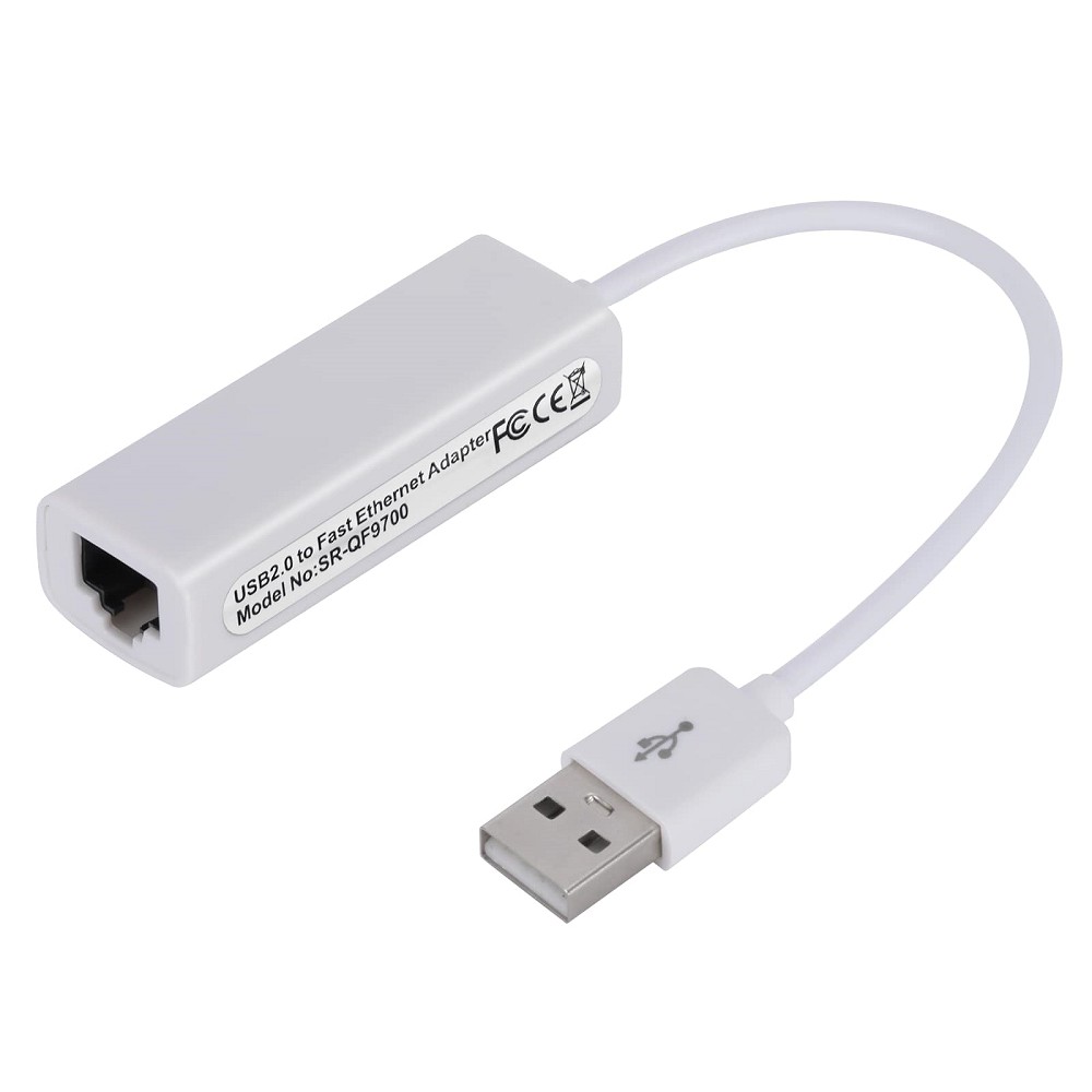 Bion Переходник с кабелем USB A - RJ45, 100мб/с, 10 см, белый [BXP-A-USBA-LAN-100]