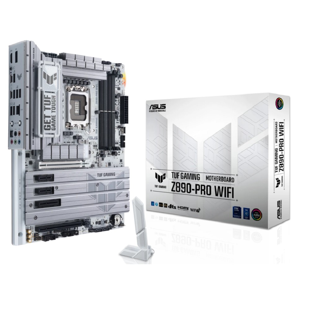 ASUS TUF GAMING Z890-PRO WIFI (LGA1851, Z890, 4*DDR5, 4*SATA, 4*M.2, 6*USB 3.2, 2*PCIx16, 1*PCIx4, 2*PCIx1,  2*Thunderbolt™ 4, HDMI+DP, ATX)
