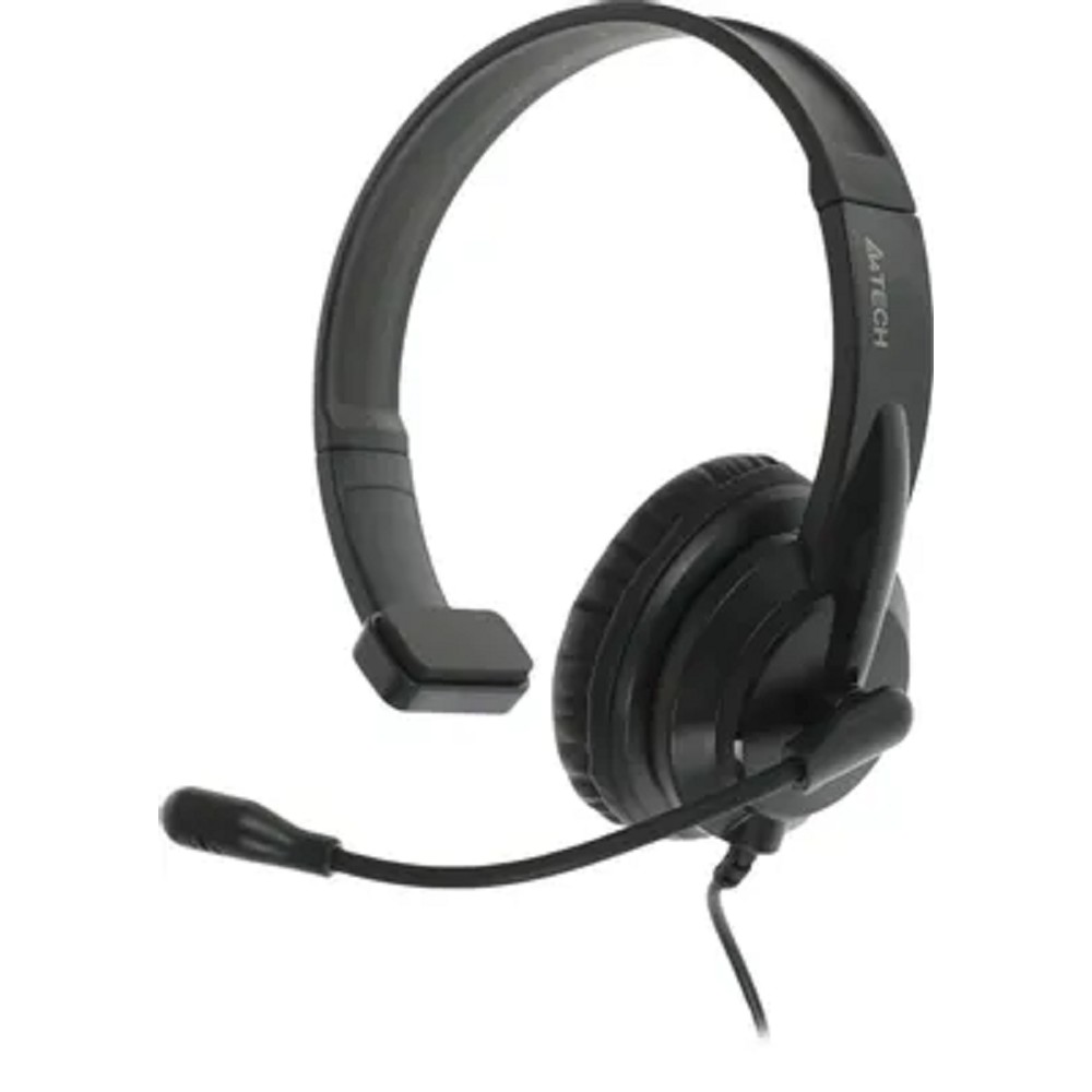 Наушники с микрофоном A4Tech HU-11 черный 2м накладные USB оголовье (HU-11/USB/BLACK)
