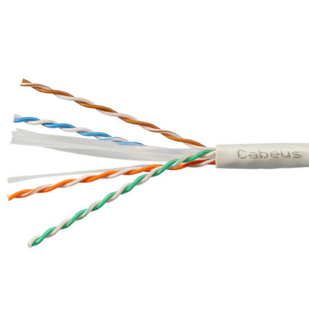 Cabeus UTP-4P-Cat.6-SOLID-LSZH-GY-25 Кабель витая пара UTP (U/UTP), категория 6, 4 пары (23 AWG), одножильный, LSZH нг(А)-HF, серый (25 м)