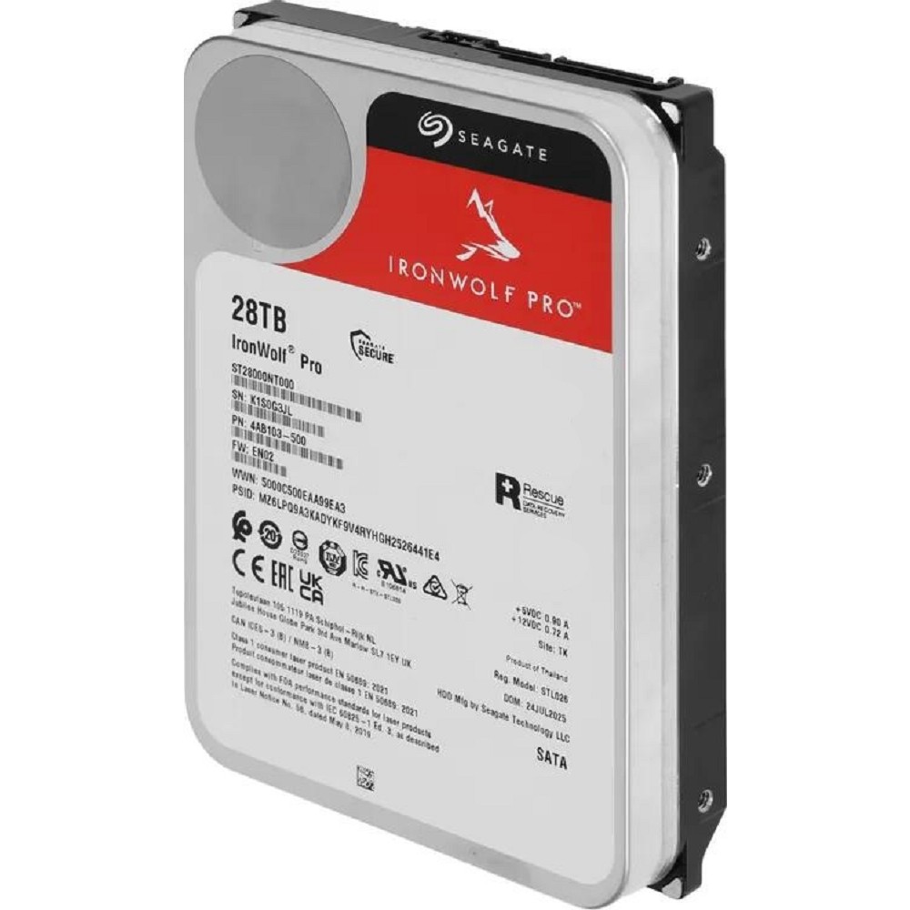28TB Seagate Ironwolf Pro (ST28000NT000) {SATA 6 Гбит/с, 7200 rpm, 256mb buffer, для NAS}