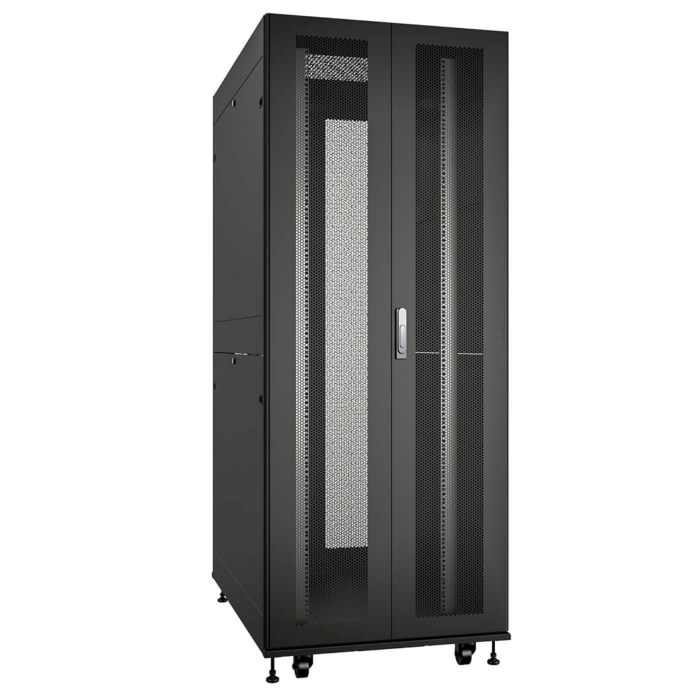 Cabeus ND-SC-42U80/120-BK Шкаф серверный телекоммуникационный 19" напольный для распределительного и серверного оборудования 42U 800x1200mm передняя и задняя двойные перфорированные двери, ручки с зам