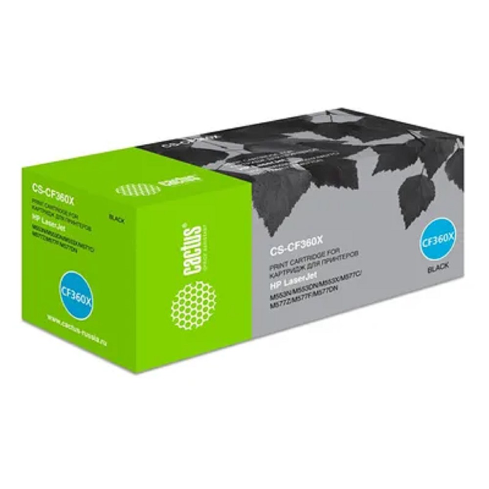 CACTUS CF360X Тонер Картридж Cactus CS-CF360X черный для HP CLJ M552dn/M553dn/M553N/M553x (12500стр.)