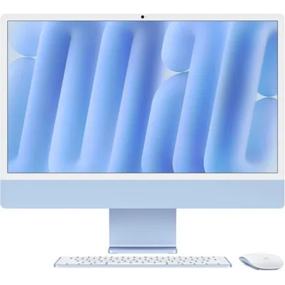 Apple iMac 24-inch 2024 [MWUF3ZP/A] (КЛАВ.РУС.ГРАВ.) Blue 24" Retina 4.5K {(4880x2520) M4 8C CPU 8C GPU/16GB/256GB SSD/рекоменд.переход.1979059/1991284} (A3247)