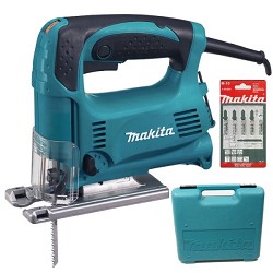 Makita 4329KX1 Ручной электро лобзик [4329KX1] {450Вт,500-3100об\м,ход-18мм,рез-65мм,1.9кг,чем,маятн,набор A-86898}