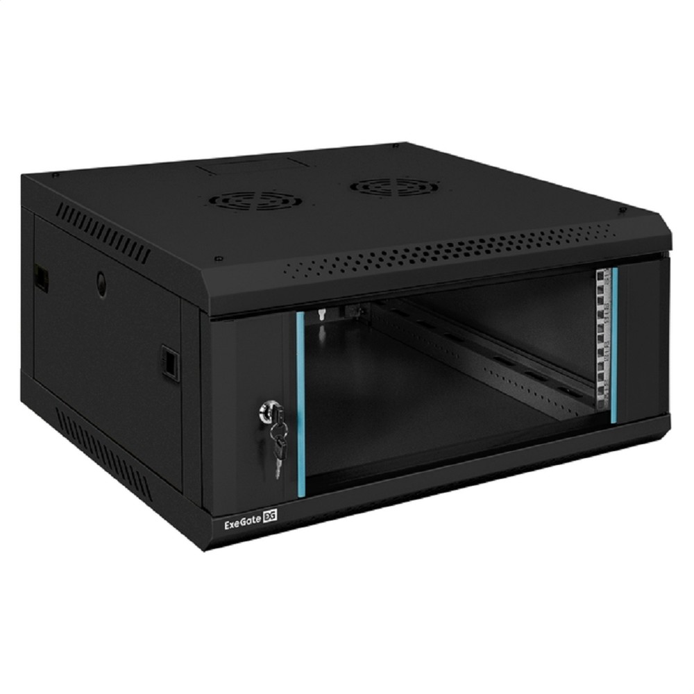 Exegate EX300262RUS Шкаф телекоммуникационный 19" настенный 4U ExeGate EC-WM-4U.600.G.BLACK (19”, 4U, 600x600x280mm (ШхГхВ), передняя дверь закаленное стекло, съемные боковые панели, пыле- и влагозащи