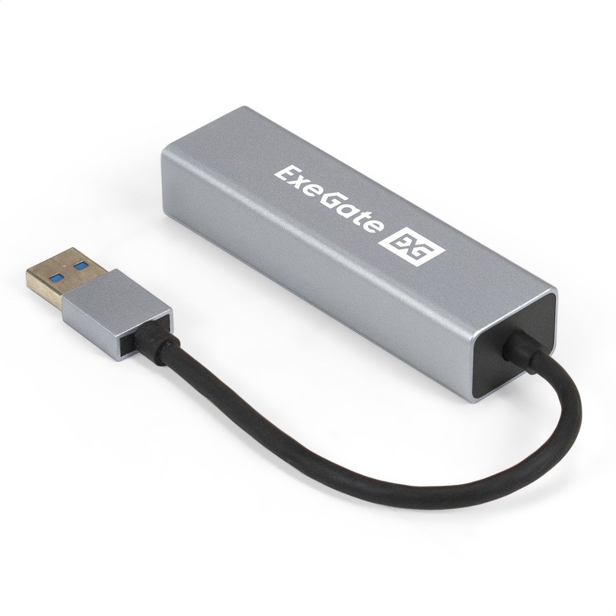 Exegate EX293981RUS USB-Хаб (концентратор) ExeGate DUB-4 (кабель-адаптер USB3.0 --> 4xUSB3.0, Plug&amp;Play, серебристый)