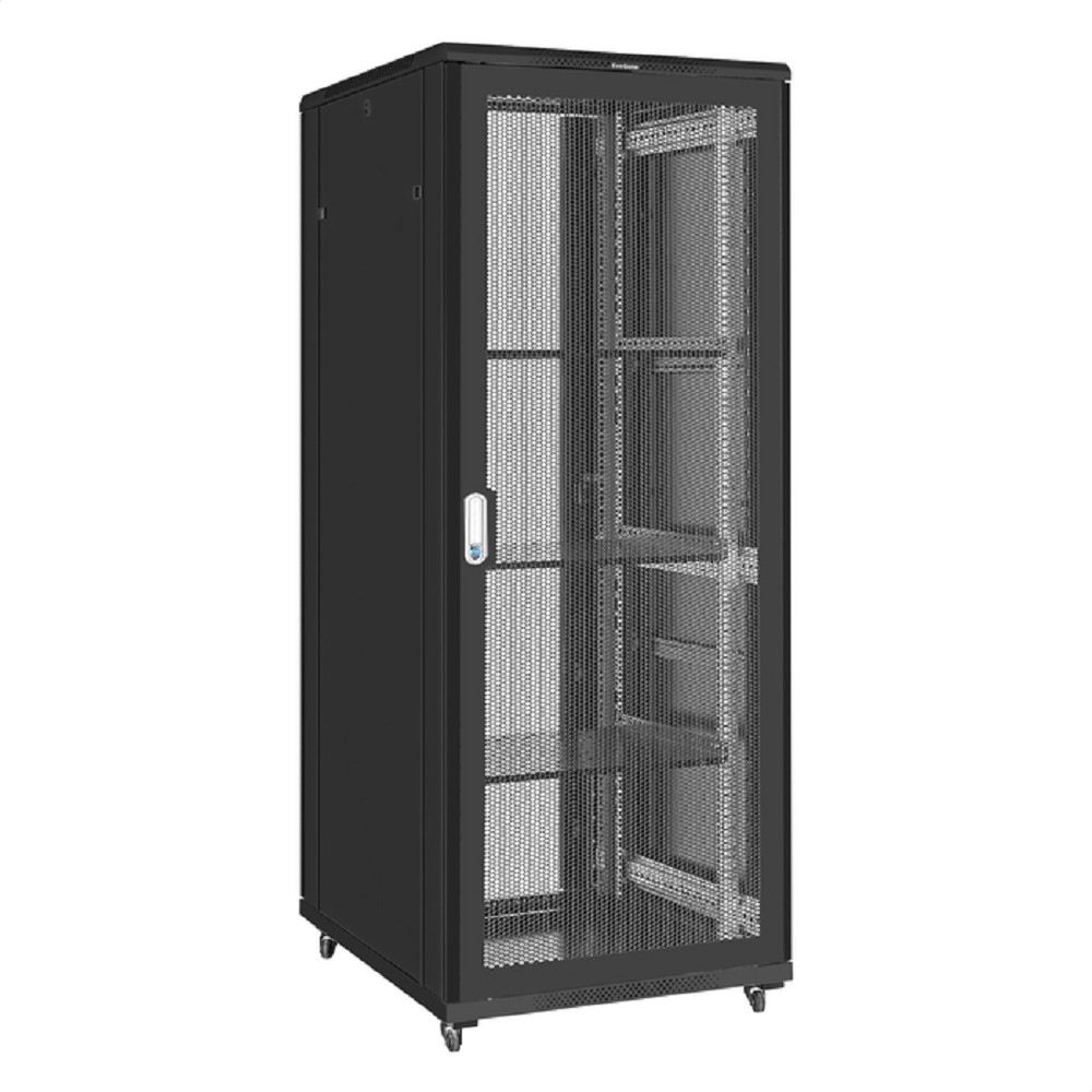 Exegate EX300283RUS Шкаф телекоммуникационный 19" напольный 42U ExeGate EC-FS-42U.800.1000.V.V.BLACK (19”, 42U, 800x1000x2054mm (ШхГхВ), передняя перфорированная дверь, задняя двойная перфорированная 