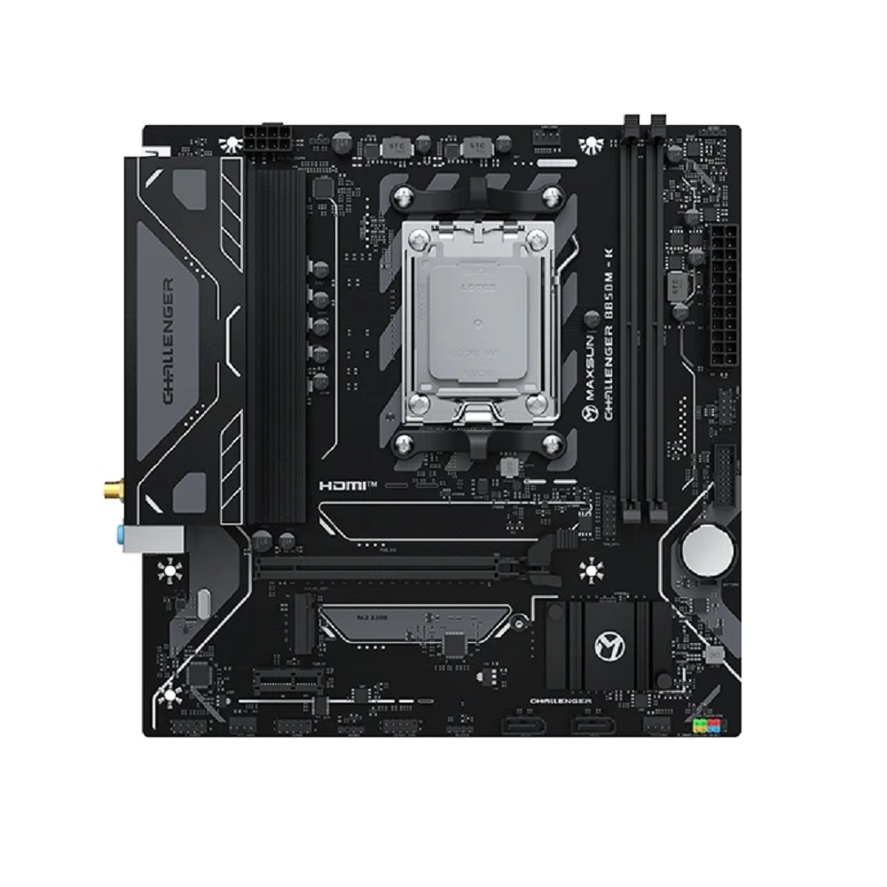 MAXSUN MS-Challenger B850M-K WIFI (Socket AM5, mATX, 2*DDR5 (96Gb), HDMI 1.4, 2*SATA3, 1*M.2, 1*PCIEx16/1*PCIEx1, 2*USB 2.0, 4*USB 3.2, LAN 1*1G, Wi-Fi 6,  RTL)