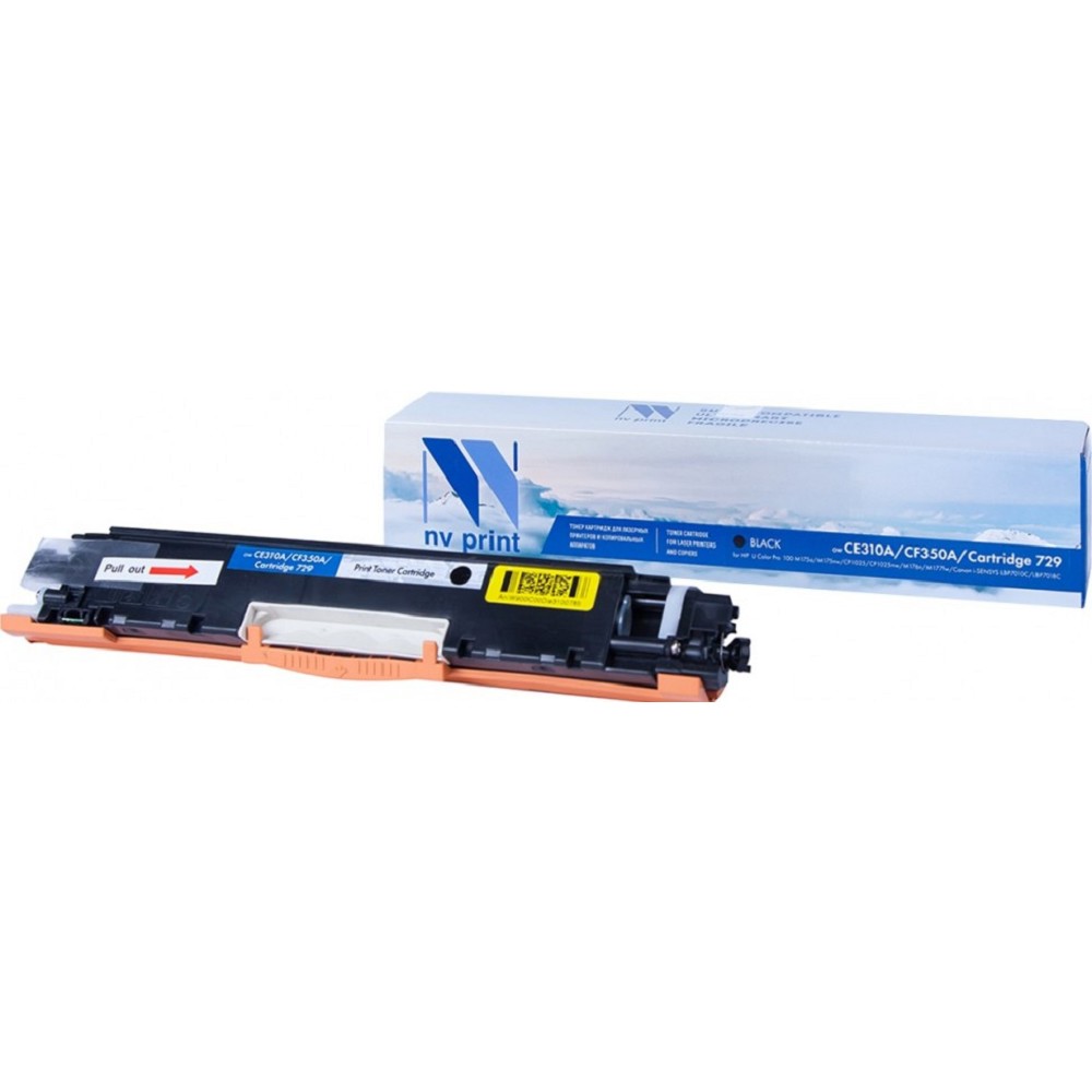 NVPrint CE310A/CF350A/Canon 729 Картридж для HP LaserJet Color Pro 100 M175a/M175nw/CP1025/CP1025nw/M176n/M177fw/Canon i-SENSYS LBP7010C/LBP7018C Black (1300k)