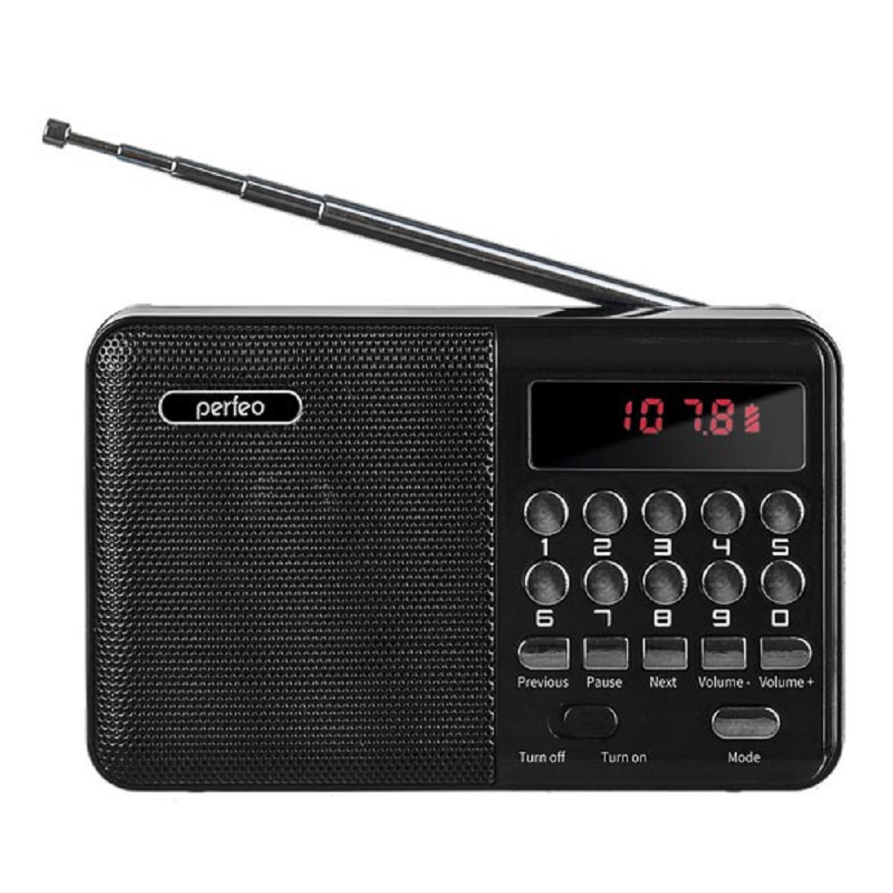 Perfeo радиоприемник цифровой PALM FM+ 87.5-108МГц/ MP3/ питание USB или 18650/ черный (i90-BL) [PF_A4870]