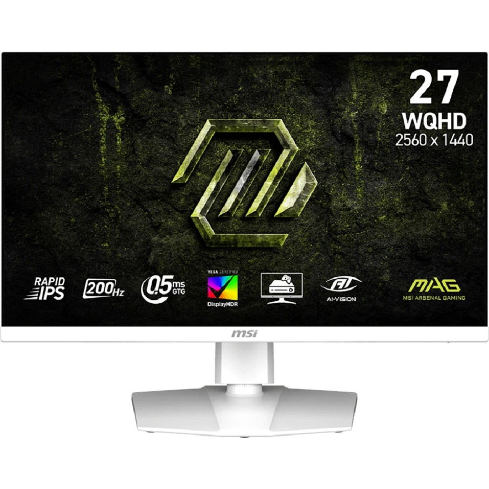 Повреждение упаковки MSI MAG 27" 274QRFW E20 белый {Rapid IPS Flat 2560x1440 200Hz 0.5ms DisplayHDR400 1000:1 300cd 2xHDMI2.0b DisplayPort1.4a USB-C  HAS Pivot VESA}