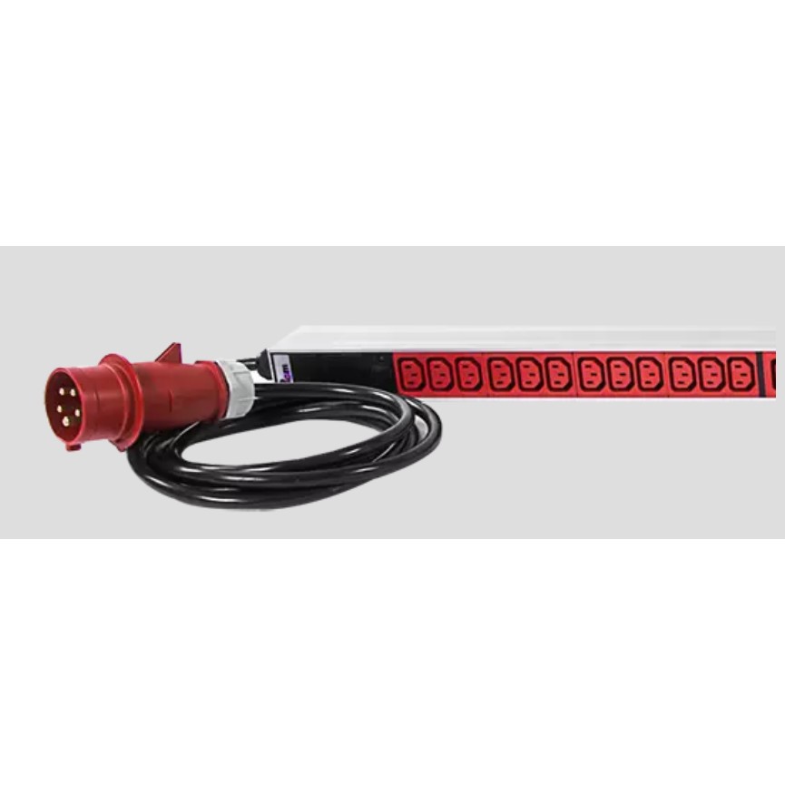 REM Верт блок розеток Rem-3x16, 3 фазы 16A, инд, 36 C13, 12 C19, 1820 мм, вх IEC 309, шнур 3 м (R-3x16-36C13-12C19-I-1820-3-3PN)