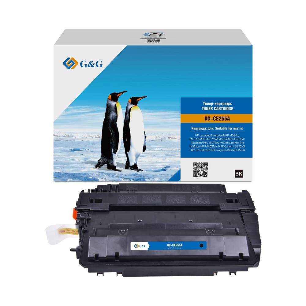 Картридж лазерный G&amp;G GG-CE255A черный (6000стр.) для HP LJ Enterprise MFP M525c/P3015n/LJ Pro M521dn MFP/M521dw MFP