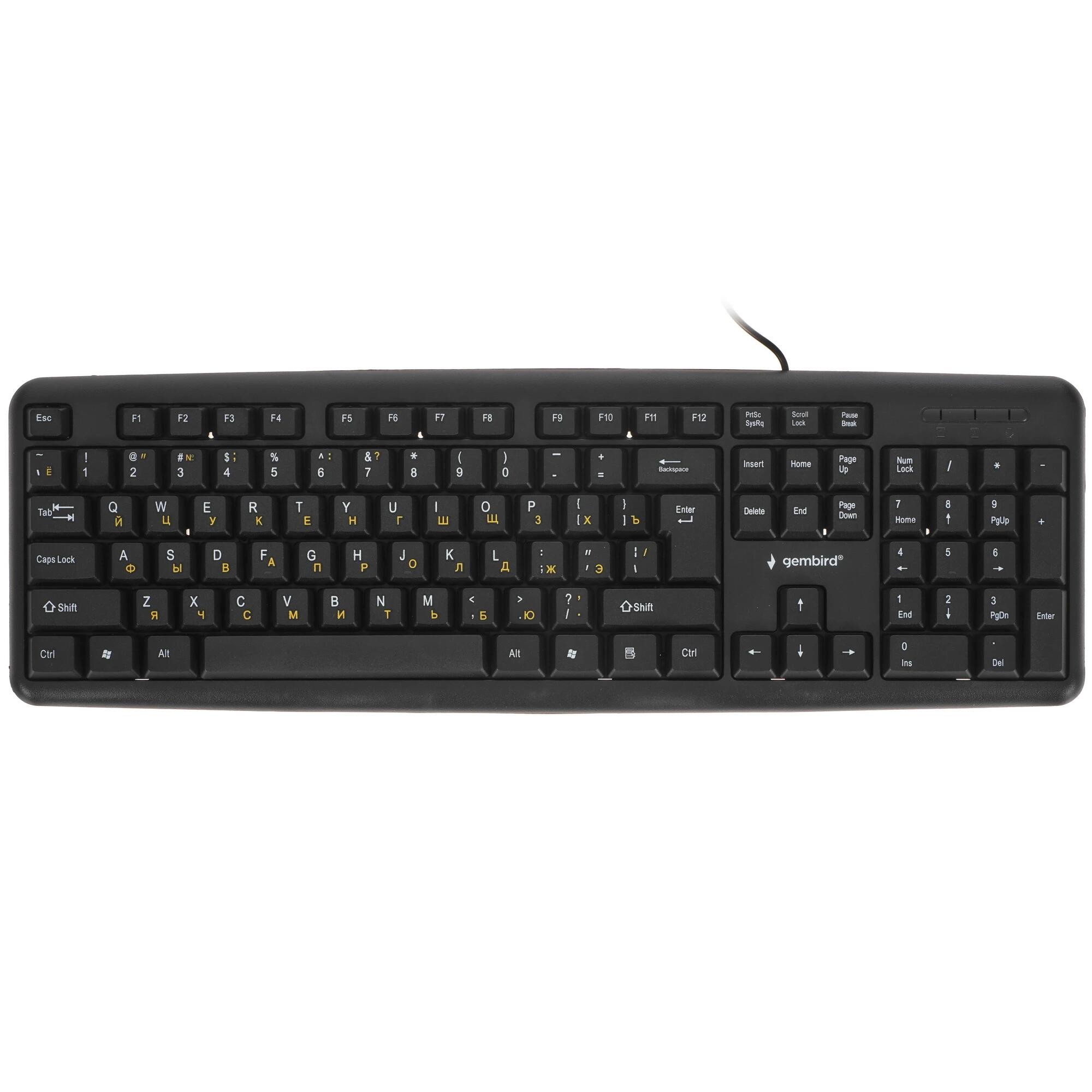Клавиатура Gembird KB-8320UXL-BL,{ черный, USB, кабель 2 м., 104 клавиши}