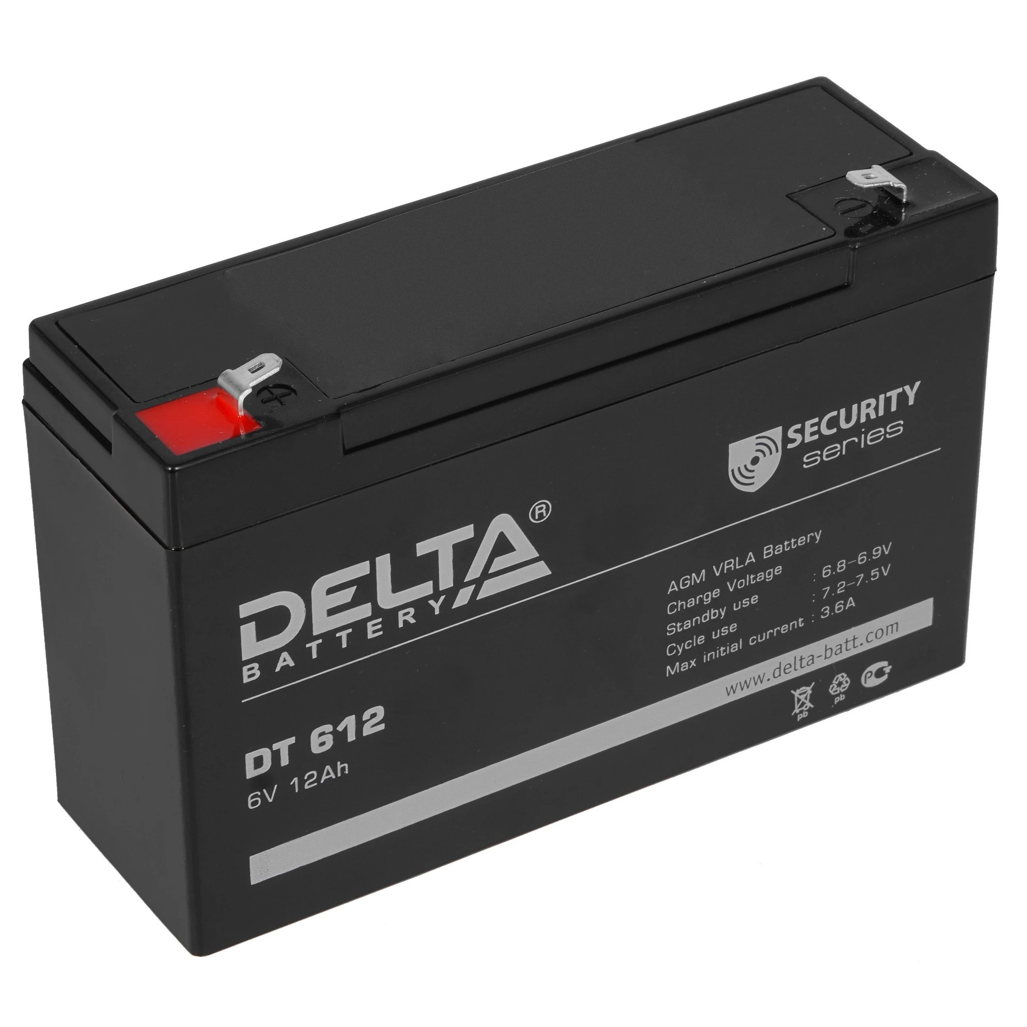 Delta DT 612 (12А\ч, 6В) свинцово- кислотный аккумулятор  