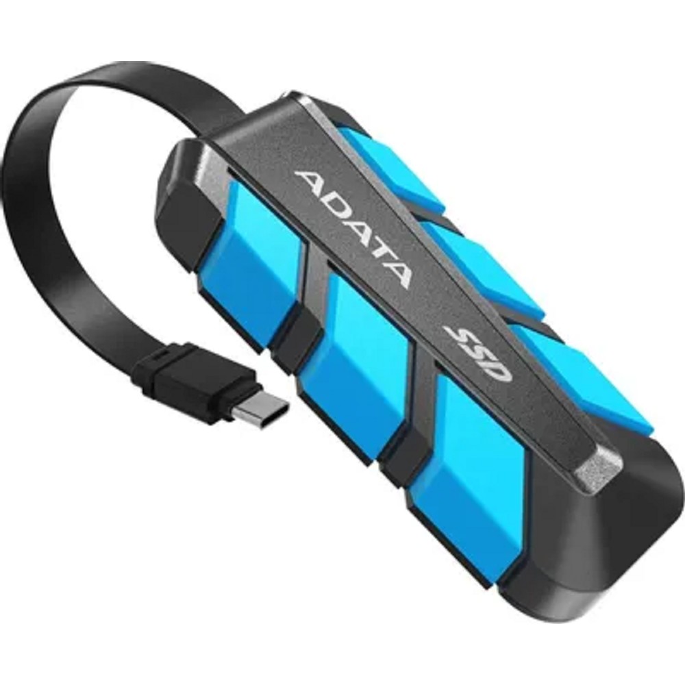 Твердотельный накопитель/ ADATA External SSD SC740, 2000GB, Type-C, USB 3.2 Gen2, R/W 1050/1000 MB/s, 121.8x40.5x22.3mm, Blue (5 лет)