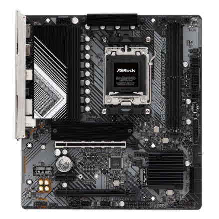 B650M-HDV/M.2, Socket AM5, AMD B650, 2xDDR5-5200, HDMI+DP, 2xPCI-Ex16, 1xPCI-Ex1, 4xSATA3(RAID 0/1/10), 2xM.2, 8 Ch Audio, 1x2.5GLan, (4+4)xUSB2.0, (2+4)xUSB3.2, (1+1)xUSB3.2 Type-C™, mATX, RTL, {}