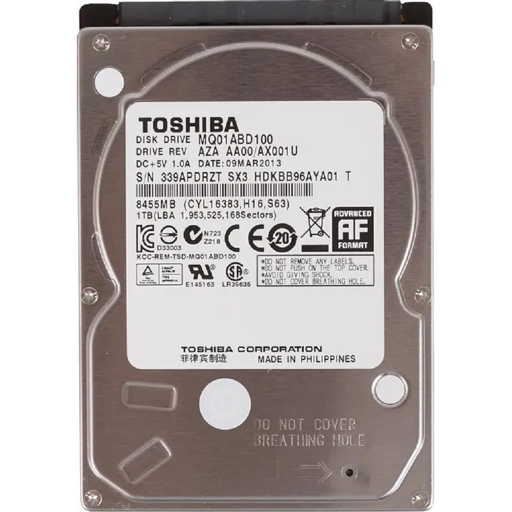 1TB Toshiba (MQ01ABD100) {Serial ATA II, 5400 rpm, 8Mb buffer, 2.5"}
