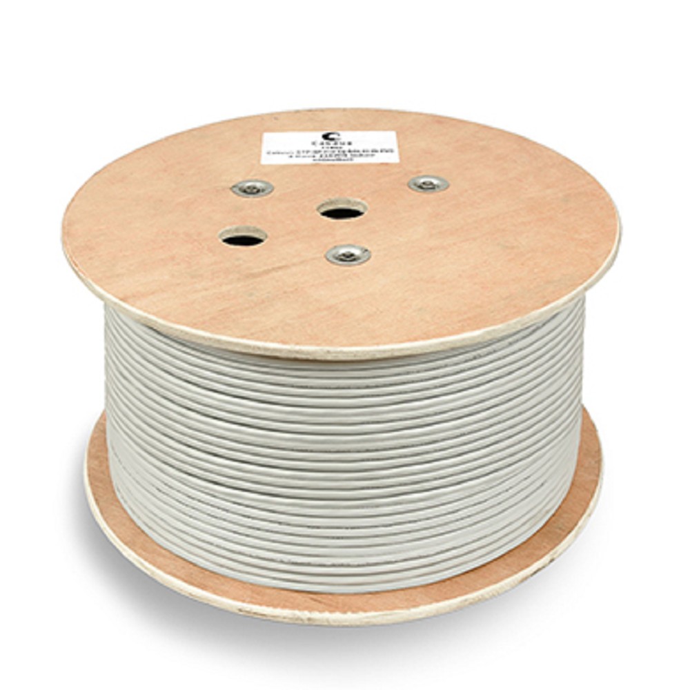 Cabeus FTP-4P-Cat.6-SOLID-GY-100 Кабель витая пара экранированная FTP (F/UTP), категория 6, 4 пары (23 AWG), одножильный (100 м), PVC нг(А)-LS