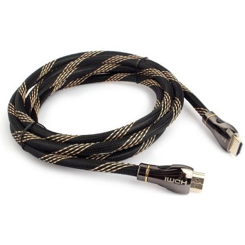 Кабель HDMI Cablexpert 19M/19M, v2.1, 8К, медь, позол.контакты, экран, оплетка, 2.5м, черный, пакет (CCP-HDMI8K-2.5M)