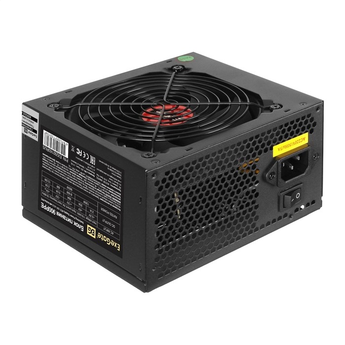Exegate EX292163RUS-S Блок питания 900W ExeGate 900PPE (ATX, APFC, SC, КПД 80% (80 PLUS), 12cm fan, 24pin, 2x(4+4)pin, PCIe, 6xSATA, 4xIDE, black, кабель 220V с защитой от выдергивания)