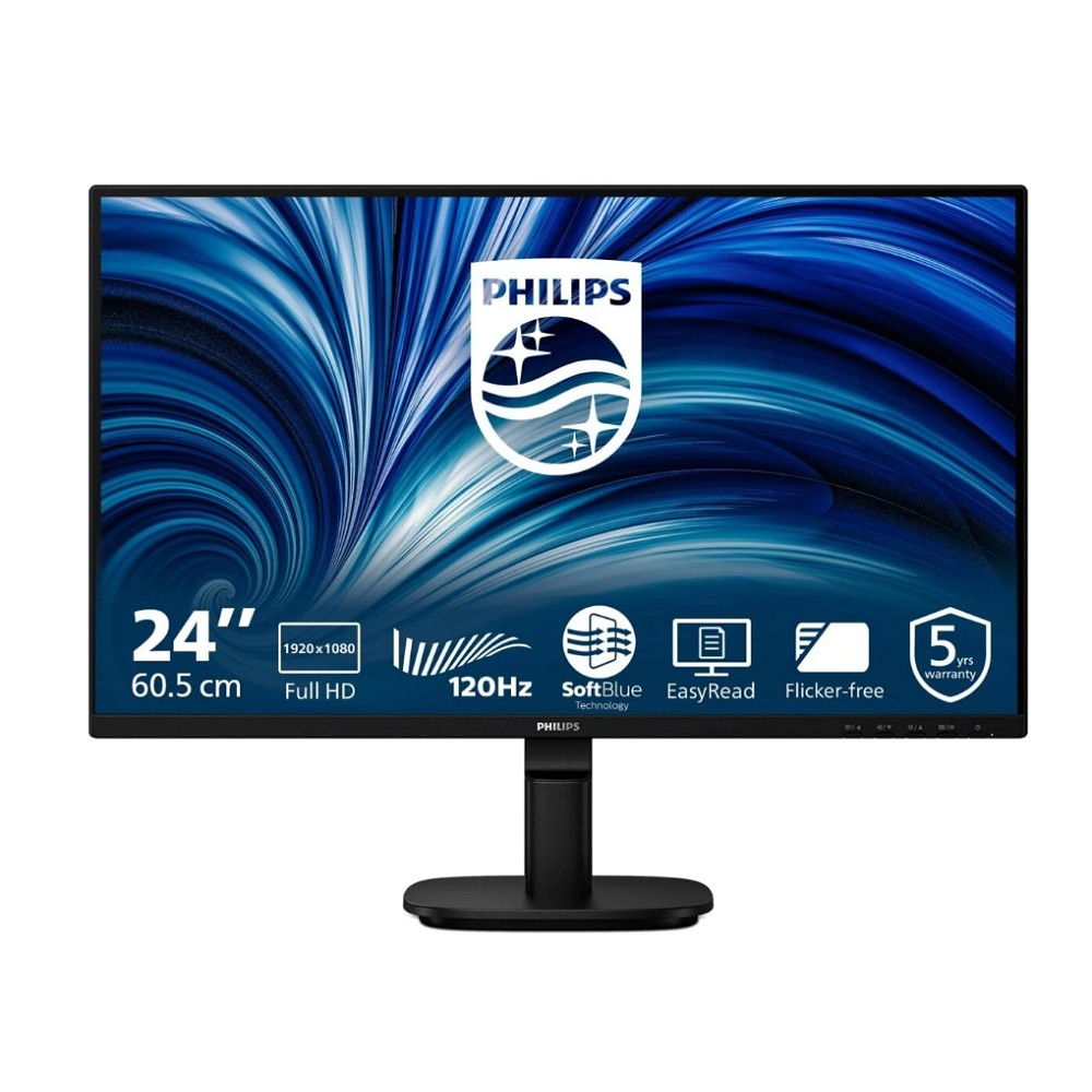 LCD PHILIPS 23.8" 24B2N2200 черный {IPS 1920x1080 120Hz 4ms 16:9 1500:1 300cd 178/178  D-Sub HDMI DisplayPort M/M}