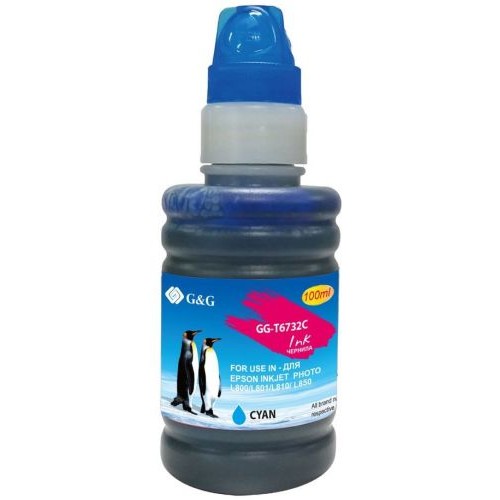 Чернила G&amp;G GG-T6732C голубой100мл для Epson L800, L805, L810, L850