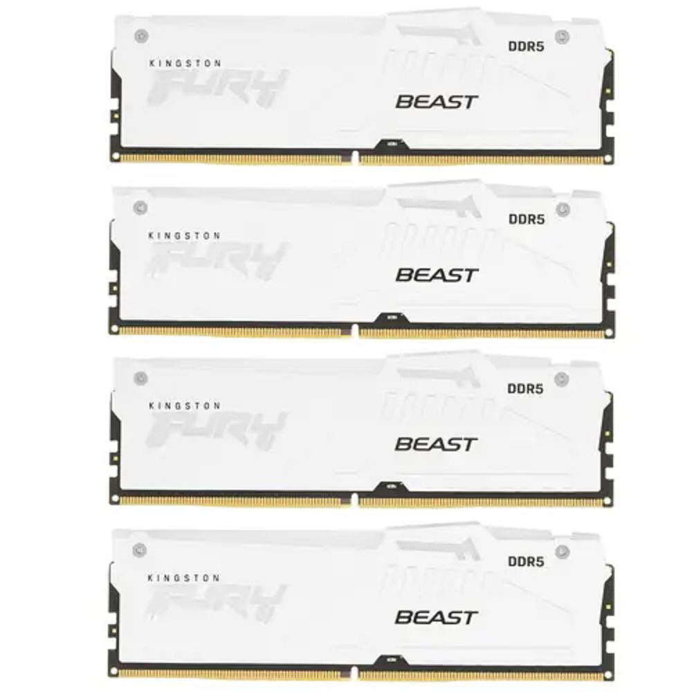 Kingston DDR5 DIMM 64GB 6000MT/s CL40 (Kit of 4) FURY Beast White RGB XMP