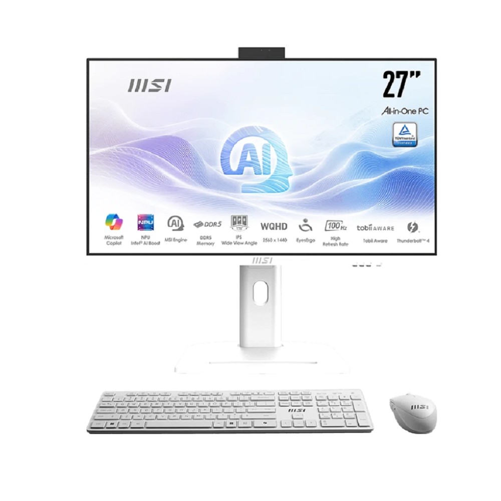 MSI Modern AM273QP AI 1UM-093RU [9S6-AF0112-093] White 27" {WQHD Core Ultra 7 155H/32Gb/SSD1Tb Graphics/CR/W11Pro/KBM}