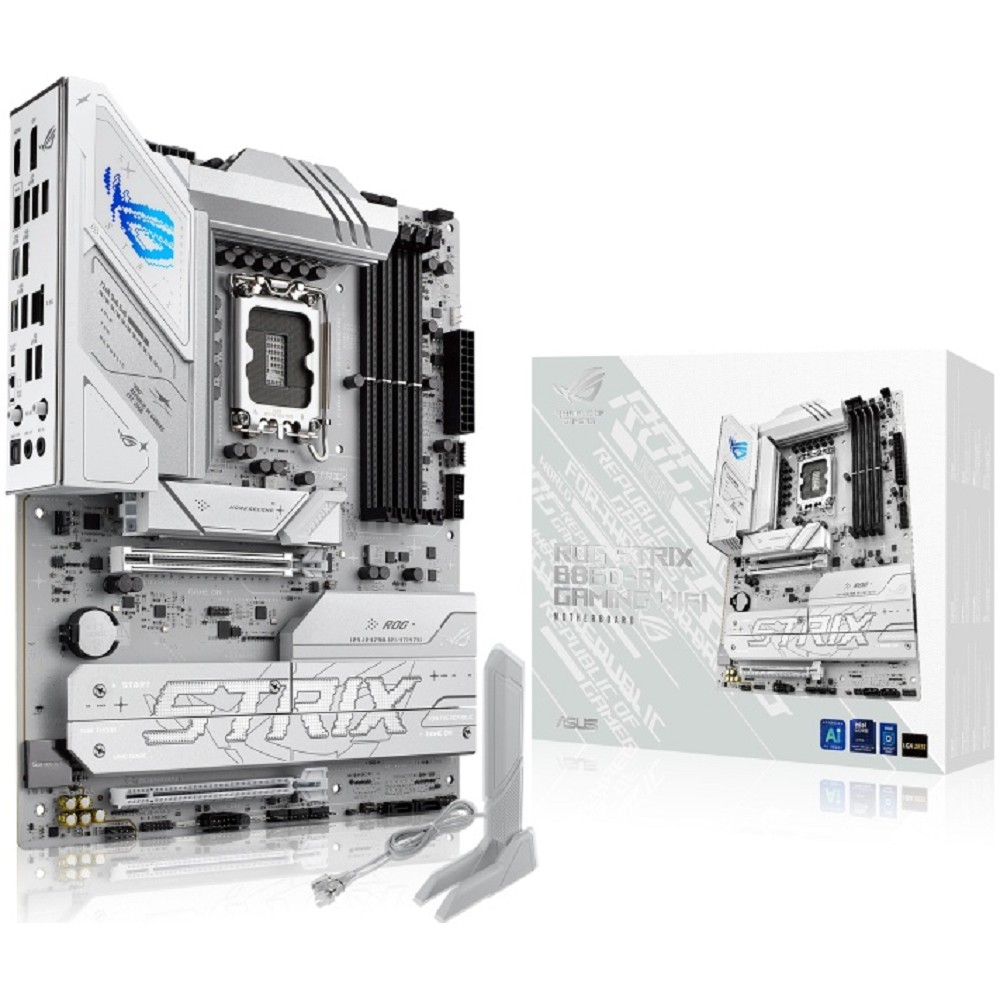 ASUS ROG STRIX B860-A GAMING WIFI (Socket 1851, ATX, 4xDDR5(256GB), DP/HDMI/USB4, 1xPCIe 5.0x16/1xPCIe 4.0x16, 1xLAN(2.5GbE), Wi-Fi, BT, 4xSATA 6Gb/s, 4xM.2, 2xType-C, 4xUSB 3.2, 4xUSB 2.0)