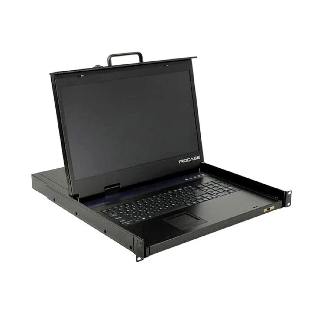 ProCase E1908HD Консоль однорельсовая , КВМ 8 порт, LCD 19'', single rail console KVM 8 port, LCD D-Sub, USB, разрешение 1920*1080, 8 кабелей