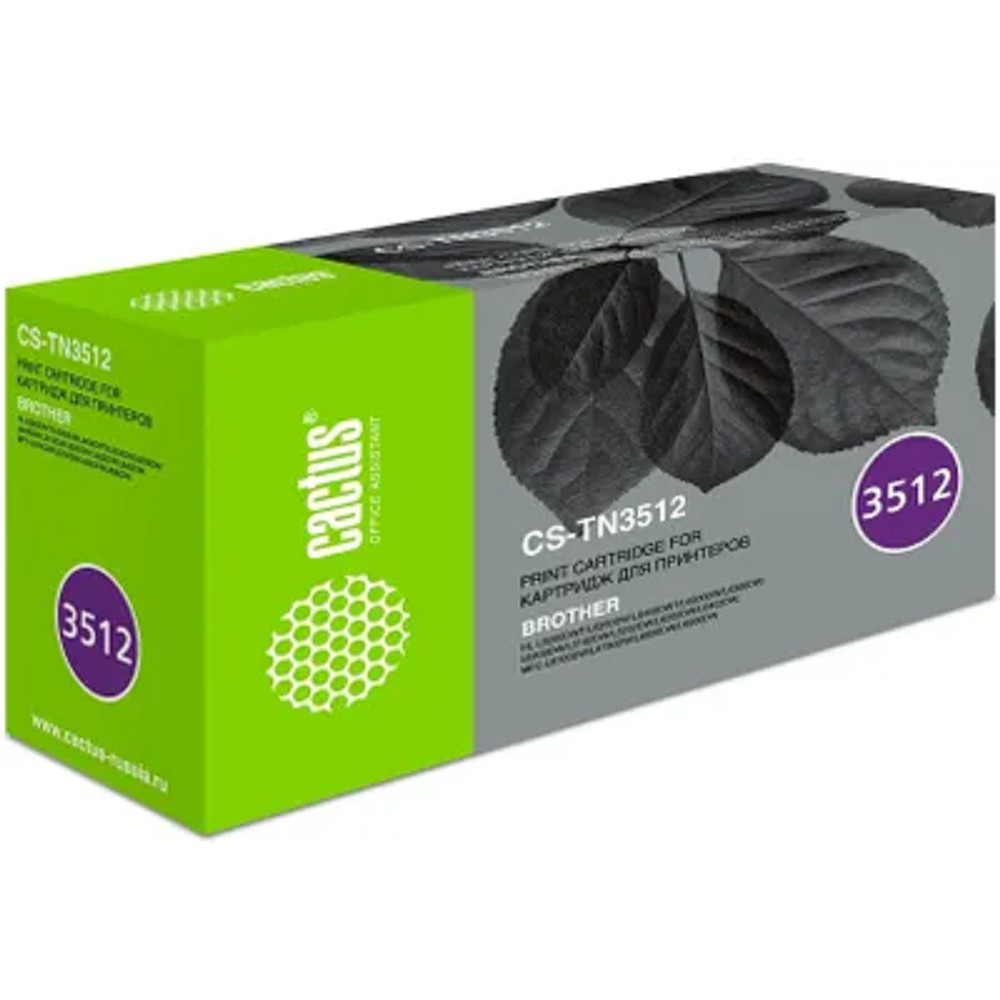Картридж лазерный Cactus CS-TN3512 черный (12000стр.) для Brother DCP L6600DWHL/L6250DNHL/L6300DWHL/L6400DWHL/L6400DWTMFC/L6800DWMFC/L6800DWTMFC/L6900DWMFC/L6900DWT