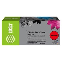 Заправочный набор Cactus CS-RK-PG445-CL446 голубой/пурпурный/желтый/черный набор 5x30 мл для Canon Pixma MG2440/MG2540/