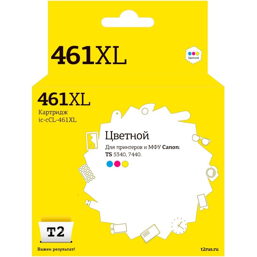 T2  CL-461 XL  Картридж для Canon PIXMA TS5340/7740, цветной