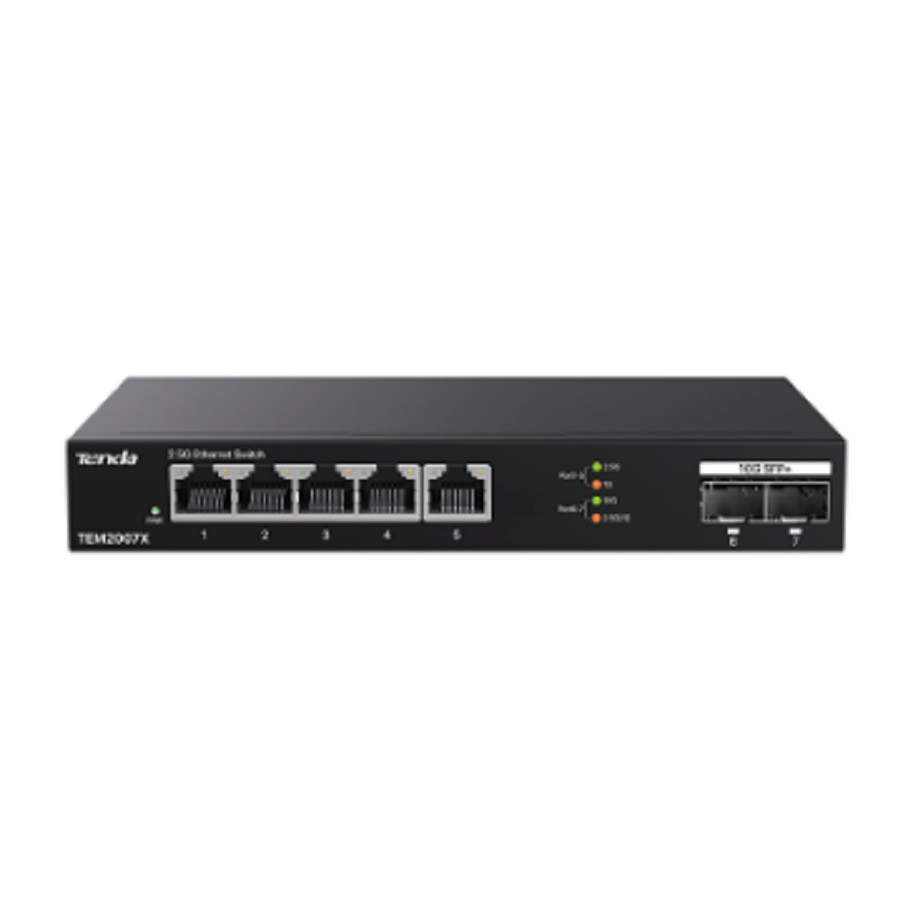 TENDA TEM2007X 5-Портовый коммутатор Ethernet 2.5G с 2 портами 10G SFP+